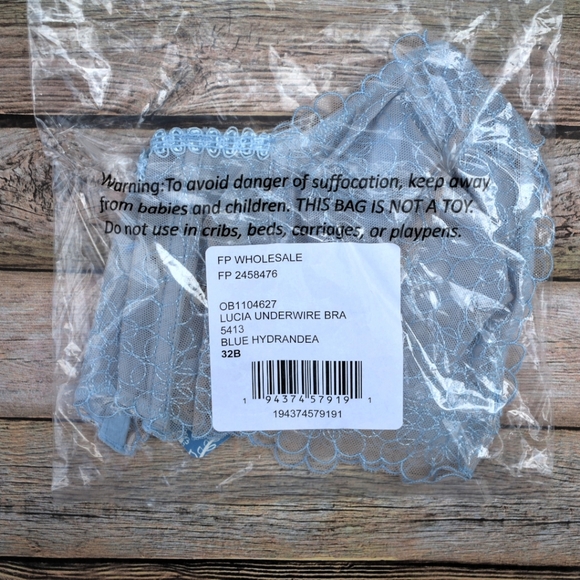 Free People Lucia Underwire Bra Blue Hydrandea - Picture 9 of 10